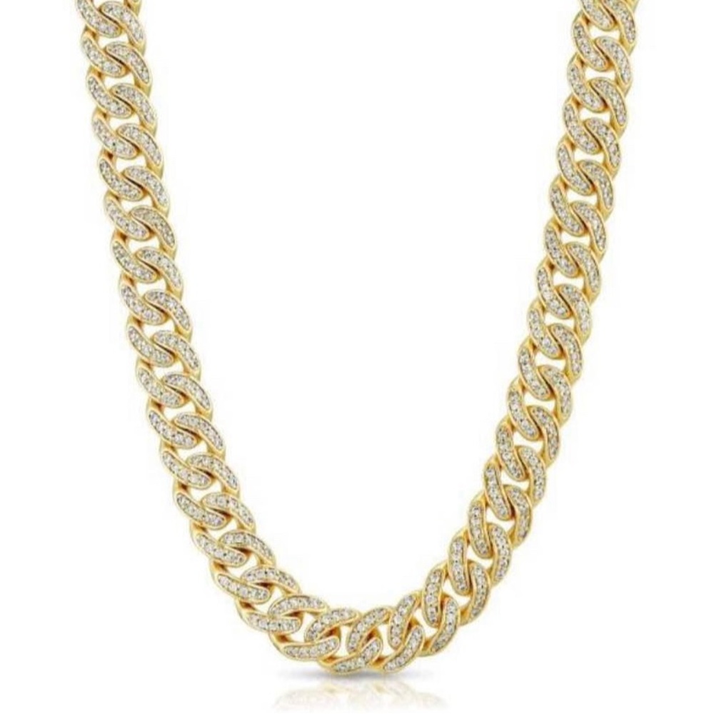 18k Gold plated 18 inch(length)/8 mm (thickness) Cuban link chain men’s